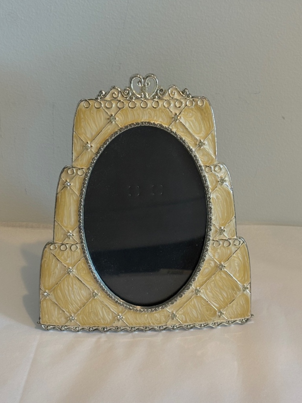 Vintage Papyrus cake shaped photo frame birthday cake picture frame enamel metal